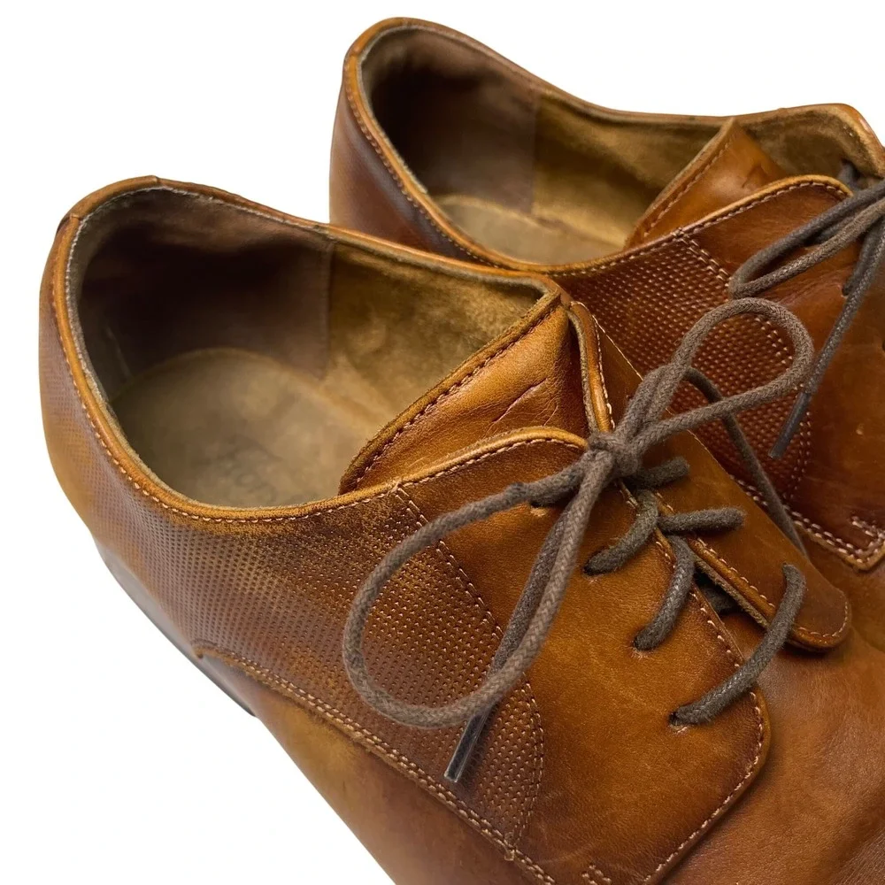 Florsheim Mens Kierland Brown Leather Oxford Dress Shoes Lace Up Size 12D‎ Toned